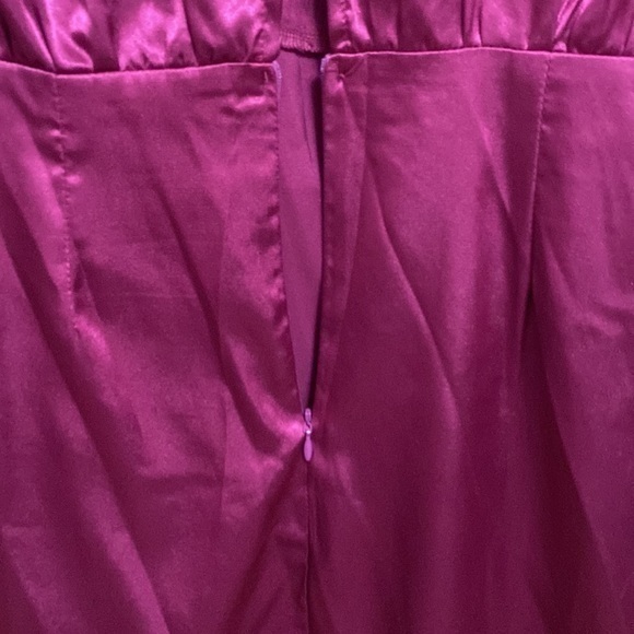 L‎ Love Women's Small Satin Faux Wrap Long Sleeve Dress - Pink / Purple - Picture 9 of 10